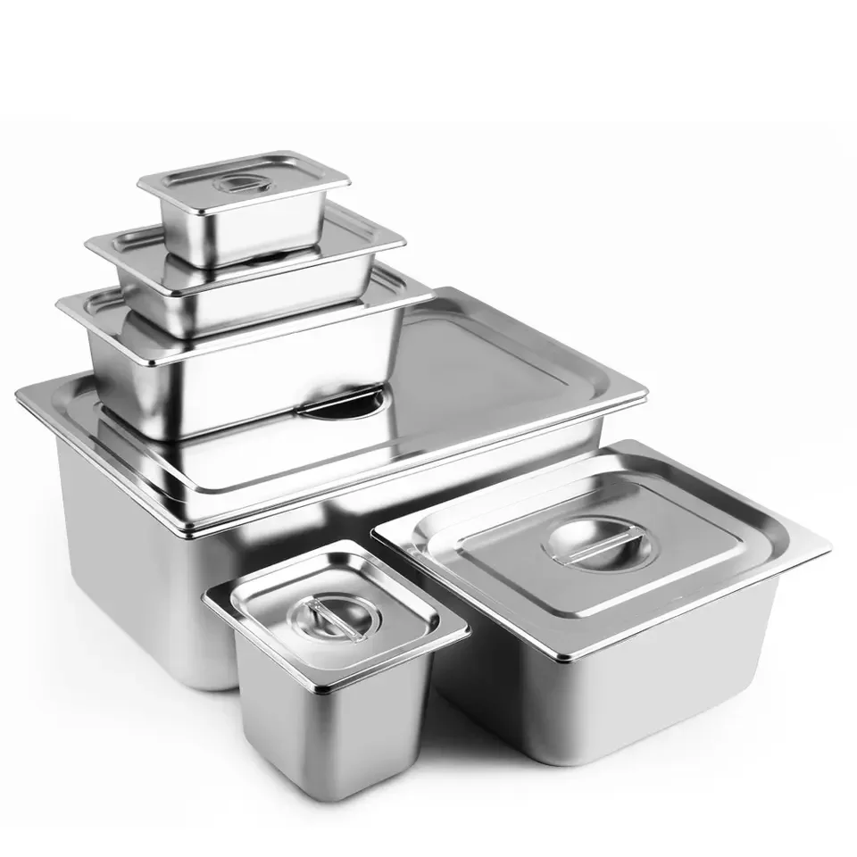 All size standard EU&US stainless steel Gn pan serving utensils for restaurant hotel ice cream gastronomy food containers