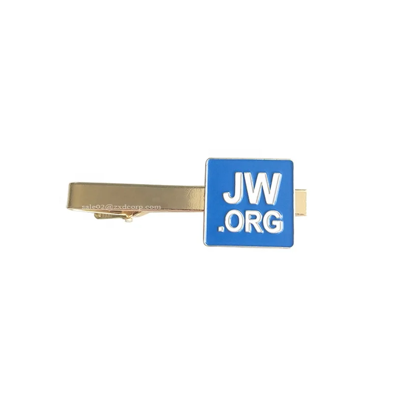 
Fashion accessory custom hot selling JW.ORG metal brass promotional tie clips 