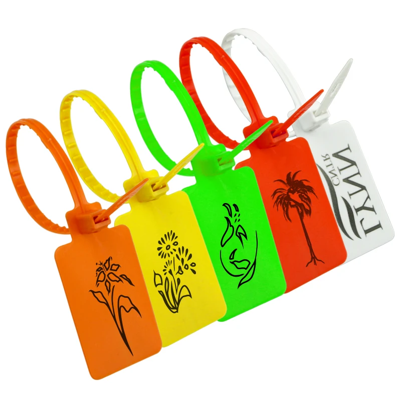 SK3002P Custom Clothing Hang Tags Personalized Plastic Security Print Garment Shoe Clothes Product Logo Gift Label