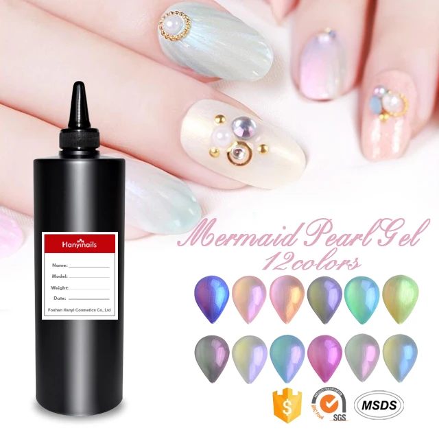 Holographic Mermaid Glitter Gel Nail Polish Set Pigment Shimmer Pearl Foil Rivet Nontoxic Gel Polish For Nail Art