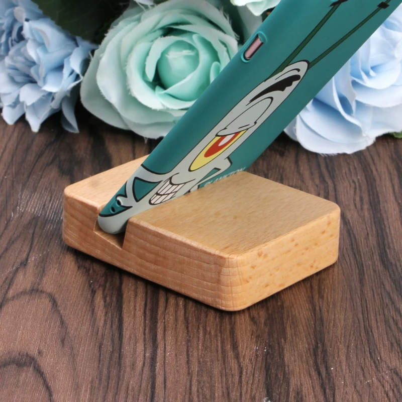 
Portable Desk Cell Phone Wood Stand Holder Dock For Smartphone iPhone iPad Mini 