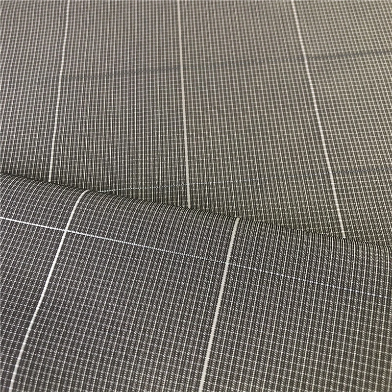 high quality 50D*75D plaid 100% polyester reflective fabric for clothes