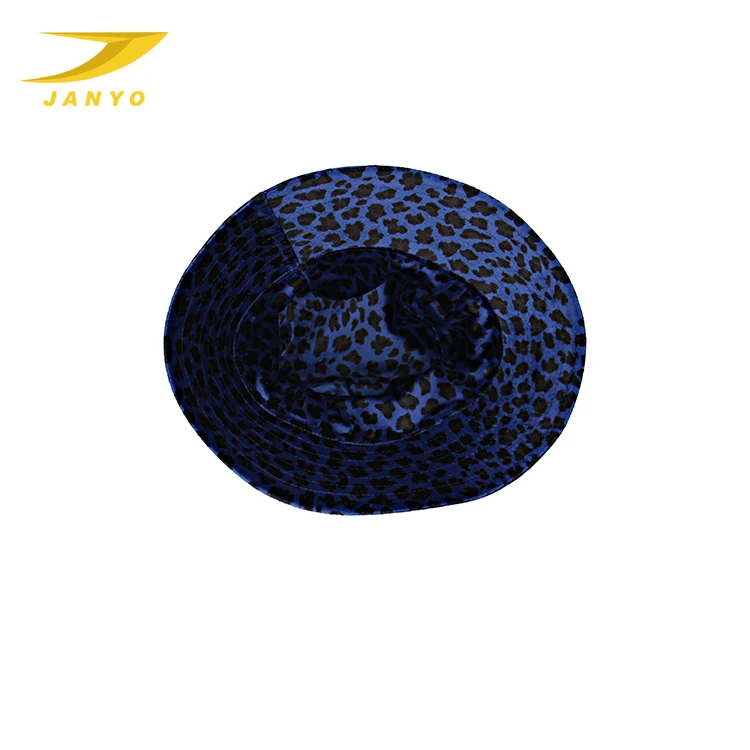 Custom wholesale kids Adult style bucket hat Blue leopard grain bucket hats for women