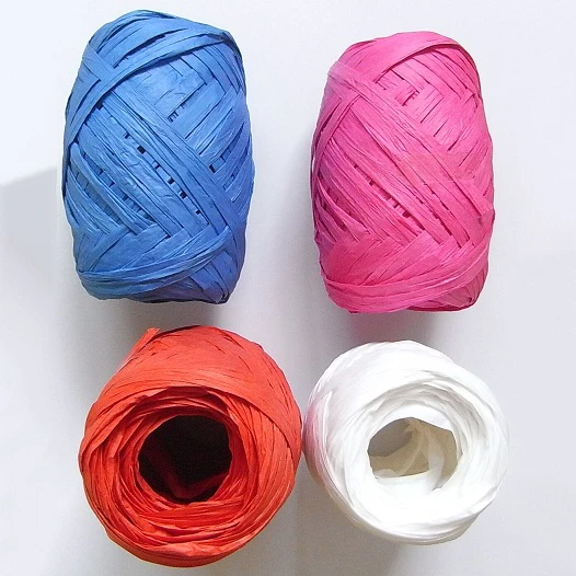 Colorful Artificial Paper Raffia Ribbon Spool Natural Raffia Ribbon Roll Florist Decoration Raffia Curling Gift Ribbon