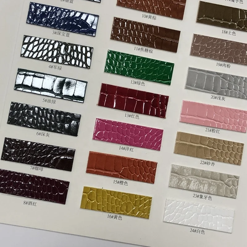 All Color Have Stock Shining and Matt crocodile Vinyl Coloured Textured Imitation Leather Fabric