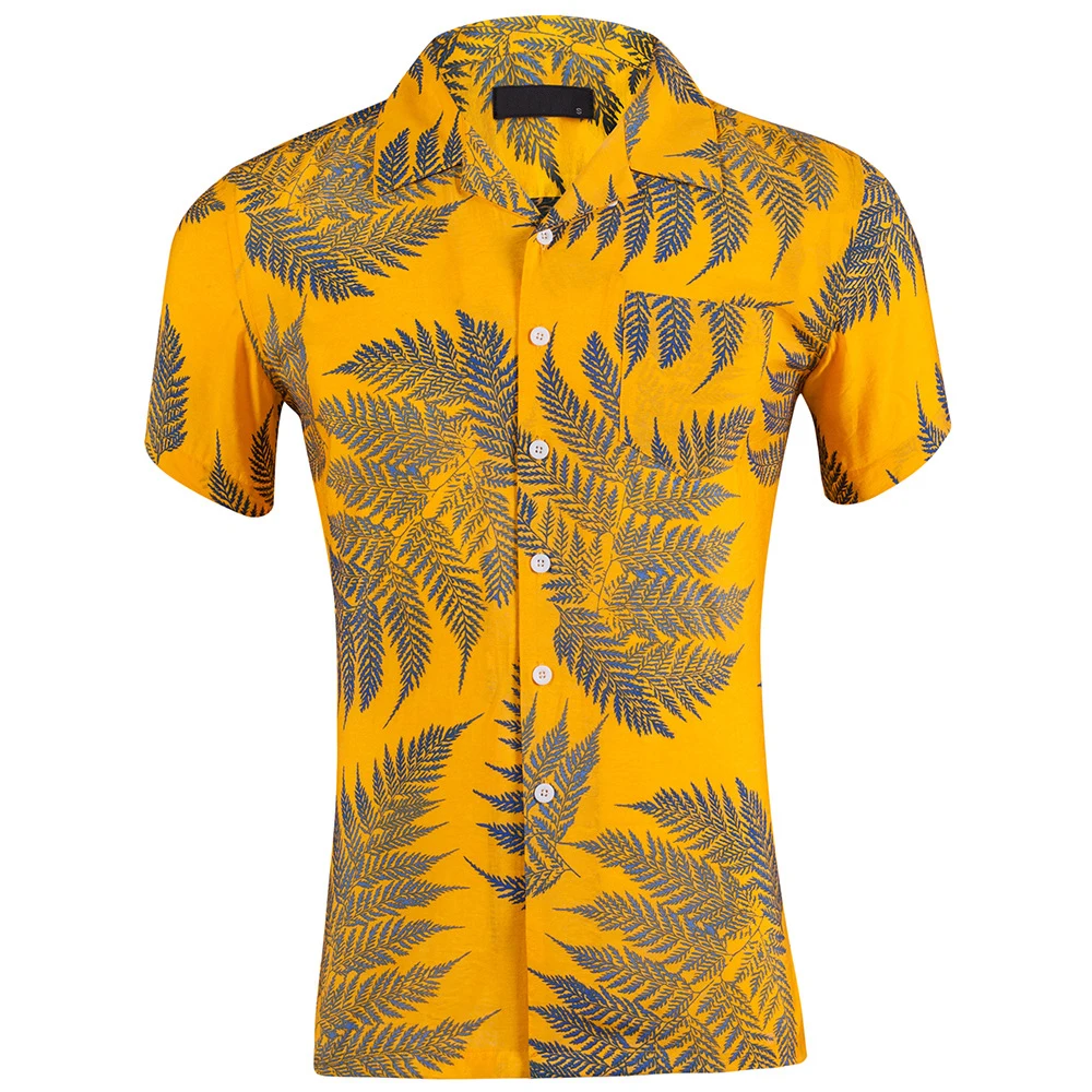 Wholesale RTS Custom all over printing Beach wear Resort shirts Party Silk Cotton Poplin Men Aloha shirts