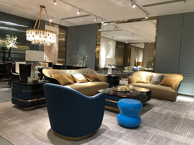 Inventory-big-sale Living room sofas modern home furniture American style sofa sets  leather luxury villa sofas