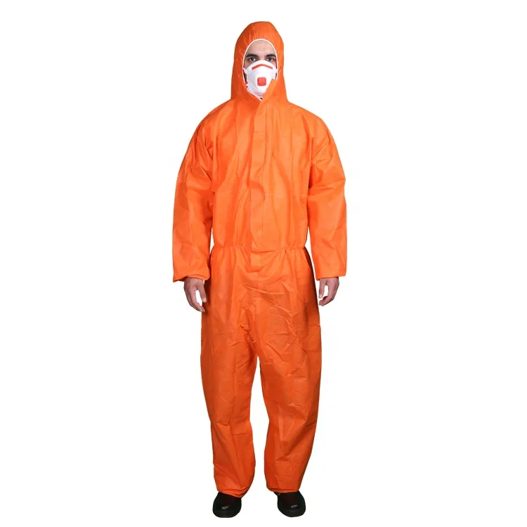 SMS 55g Flame Retardant Coverall Type 5/6 disposable coverall EN 14116 standard chemical coveralls
