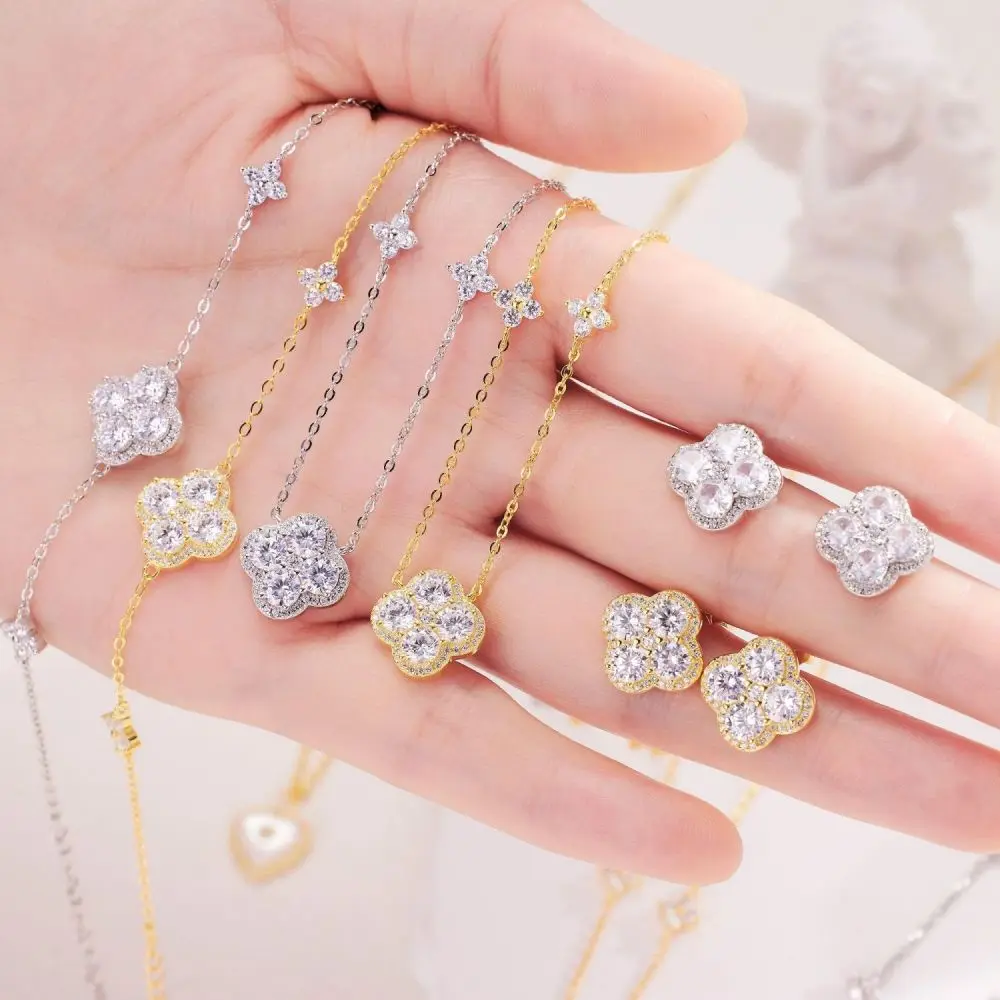 VANA Fine Jewellery S925 счастливый четырехлистный клевер ювелирные изделия Bijoux женщин 18 карат позолоченное 925 стерлингового серебра ожерелье