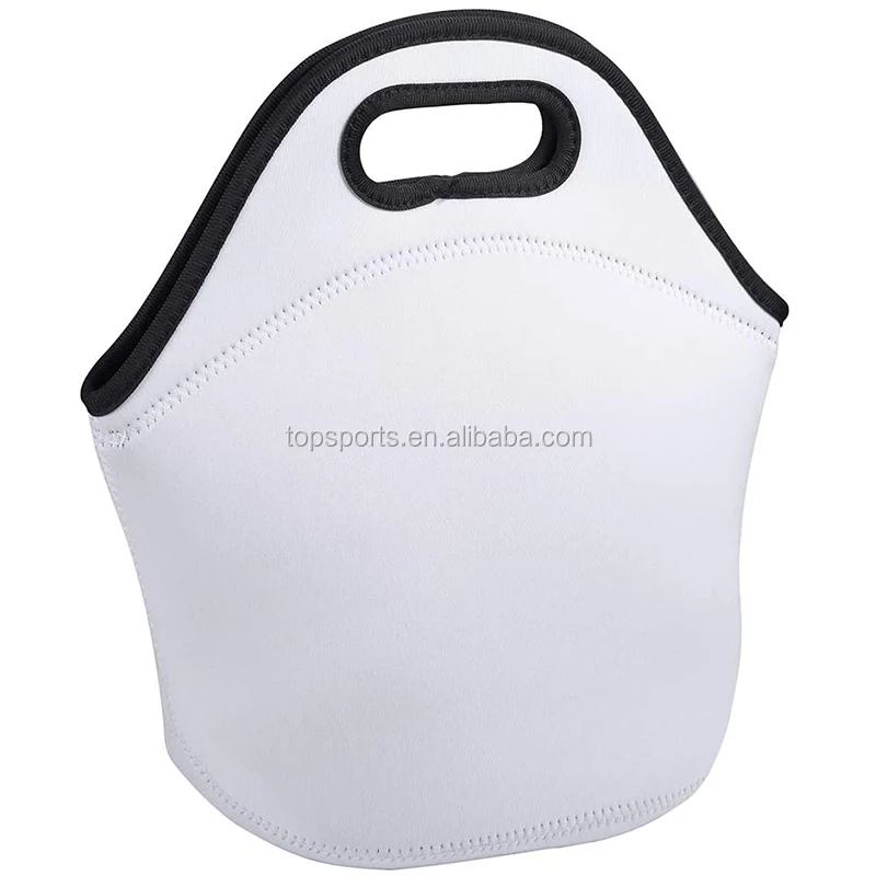 Sublimation Printing Blank White polyester Neoprene Lunch tote Bags