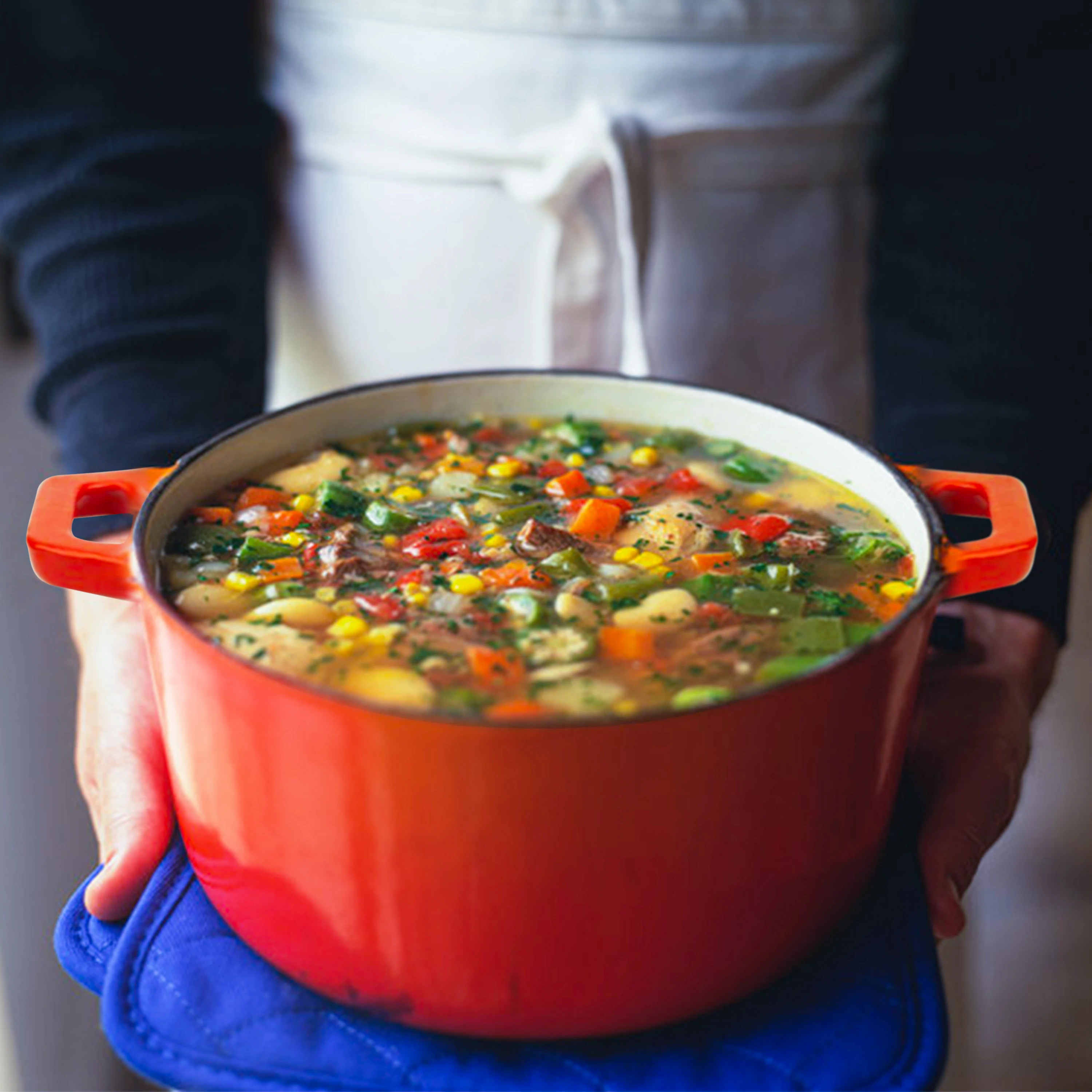 Лидер продаж, чугунная красная кастрюля для духовки хорошего качества