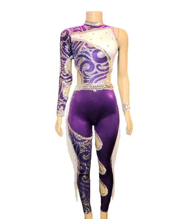 Custom Sublimation Tassel Majorette Dance Uniforms Polyester Tight Clothing  Rhinestones Sequins Dance Costumes