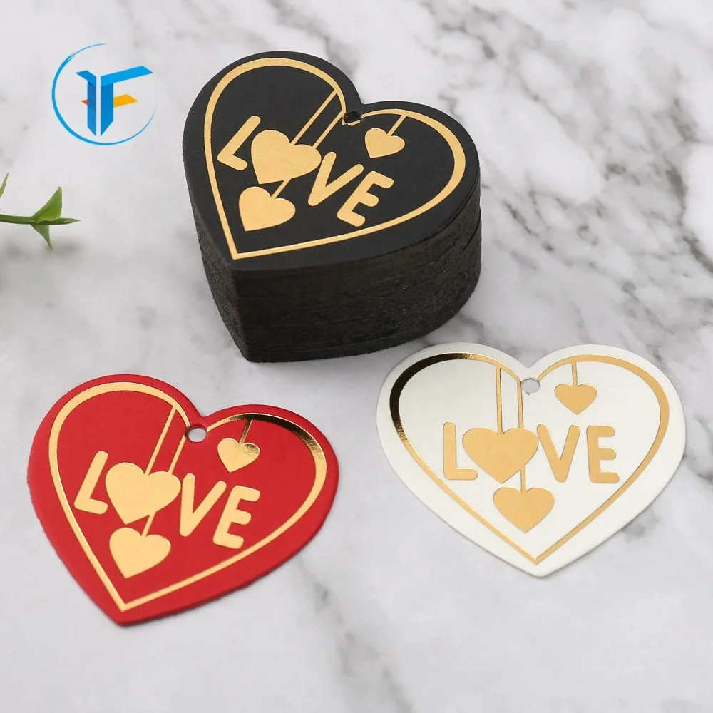 Customized high-end clothing tag love gold foil color printing