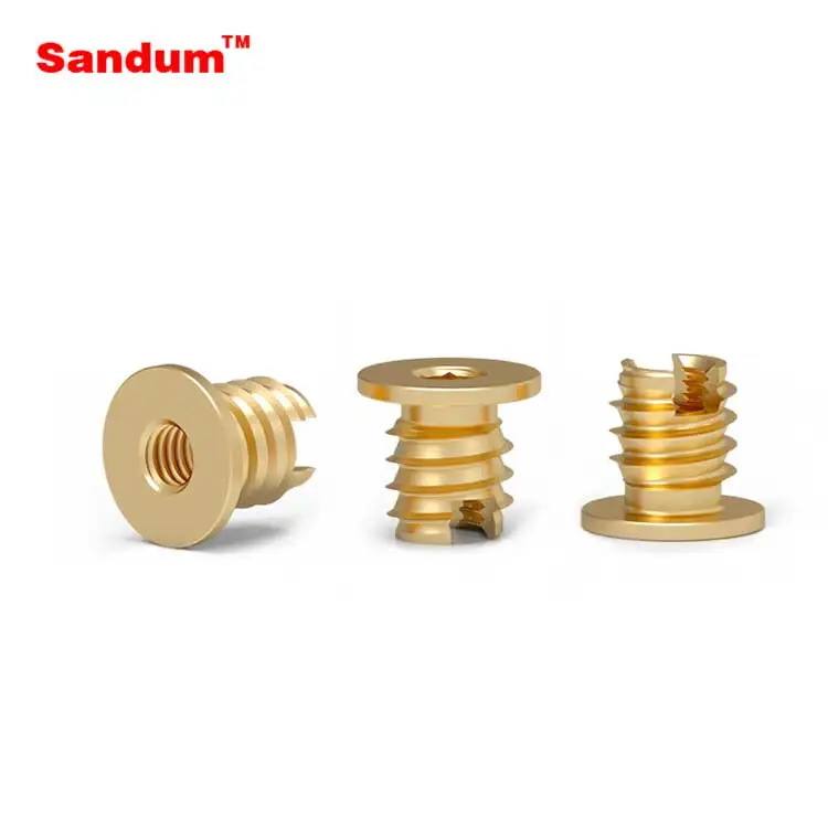 Straight Knurled Molded-In Threaded Insert With Slot For Plastics