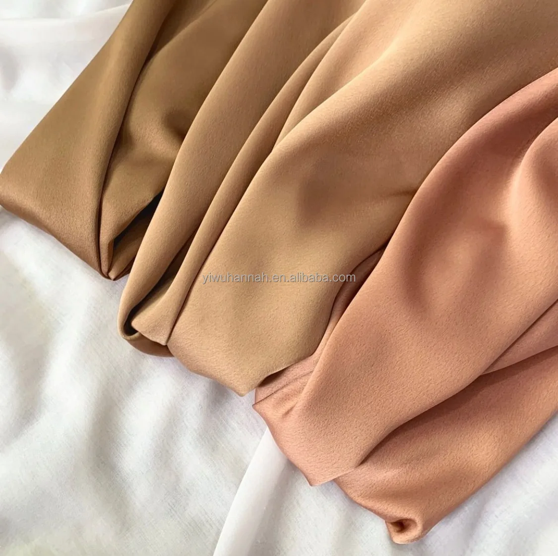 Manufacturer Wholesale One Piece Shawl Satin Muna Ombra Kinder Silk Crepe Hijab Jaz Niqab Style For Little Girls Muslim