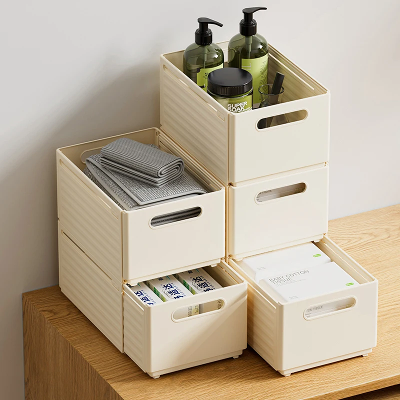 Retractable Cabinet Plastic Storage Drawer Dividers Box for Closet Kitchen Pantry