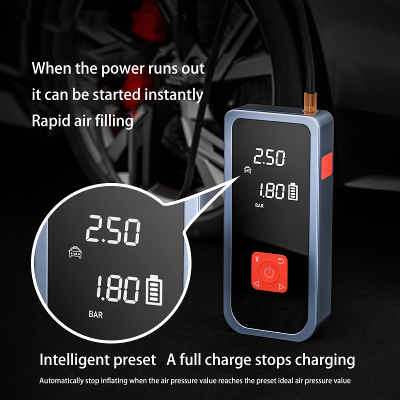 New electric vehicle emergency starter inflation integrated full screen display charging treasure