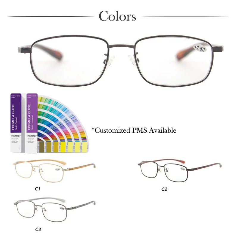 Cheap Men Reading Glasses Women Presbyopic Glasses Elderly Metal Frame Hyperopia Diopter  Prescription Eyeglasses