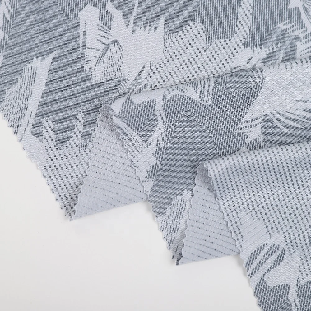 Dry Fit Knitted 4 Way Stretch Polyester Printed Mesh Fabric Design for Sportswear