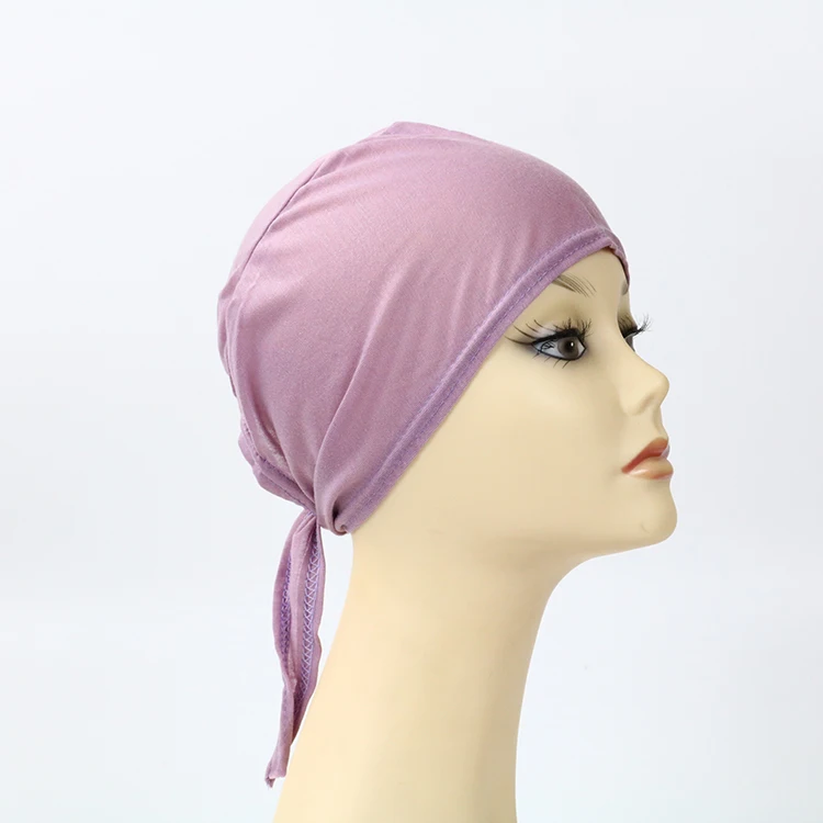 
Bandana arabian national costume modal bottom cap 12 colors head covers monochrome cap turkey muslim hijab cap ladies 