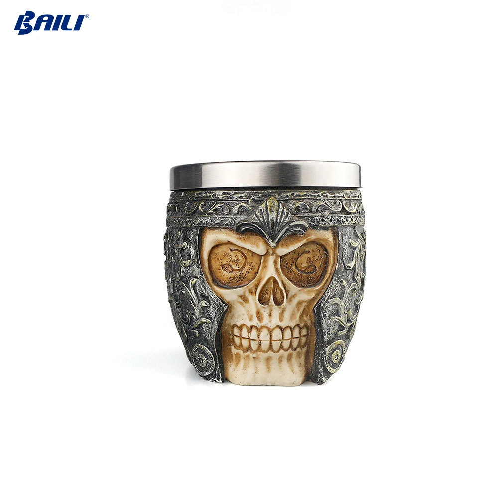 Hot Skull Beard Shaving Kit Beard Brush Skull Head Handle Badger Hair Men Shaving Brush and Armor Bowl