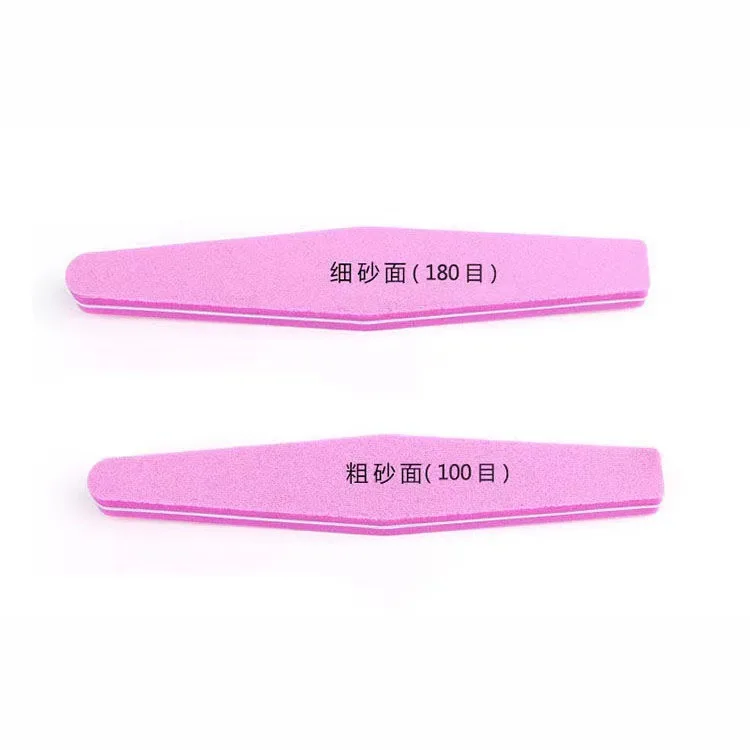 Sandpaper File Professional Custom Printed Logo Double Side Disposable Rectangle Nail File 100/180 Grit Sandpaper Nail File