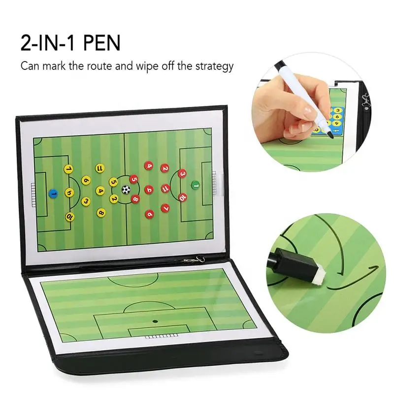 ActEarlier Portable Foldable Magnetic Soccer Training Coach Board Football Coaching Tactical Board