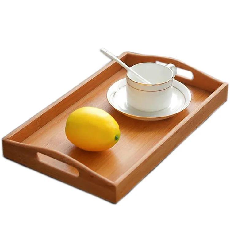 Rustic countertop breakfast tray bedroom coffee tea fruit storage bamboo tray