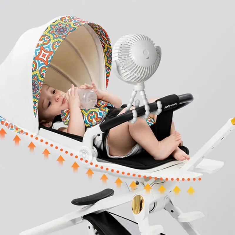 Outdoor Electric Flexible Tripod Clip Octopus Fan Battery Max 5200mah Desktop Car Fans Rechargeable 3 Speed Hand Small Fan