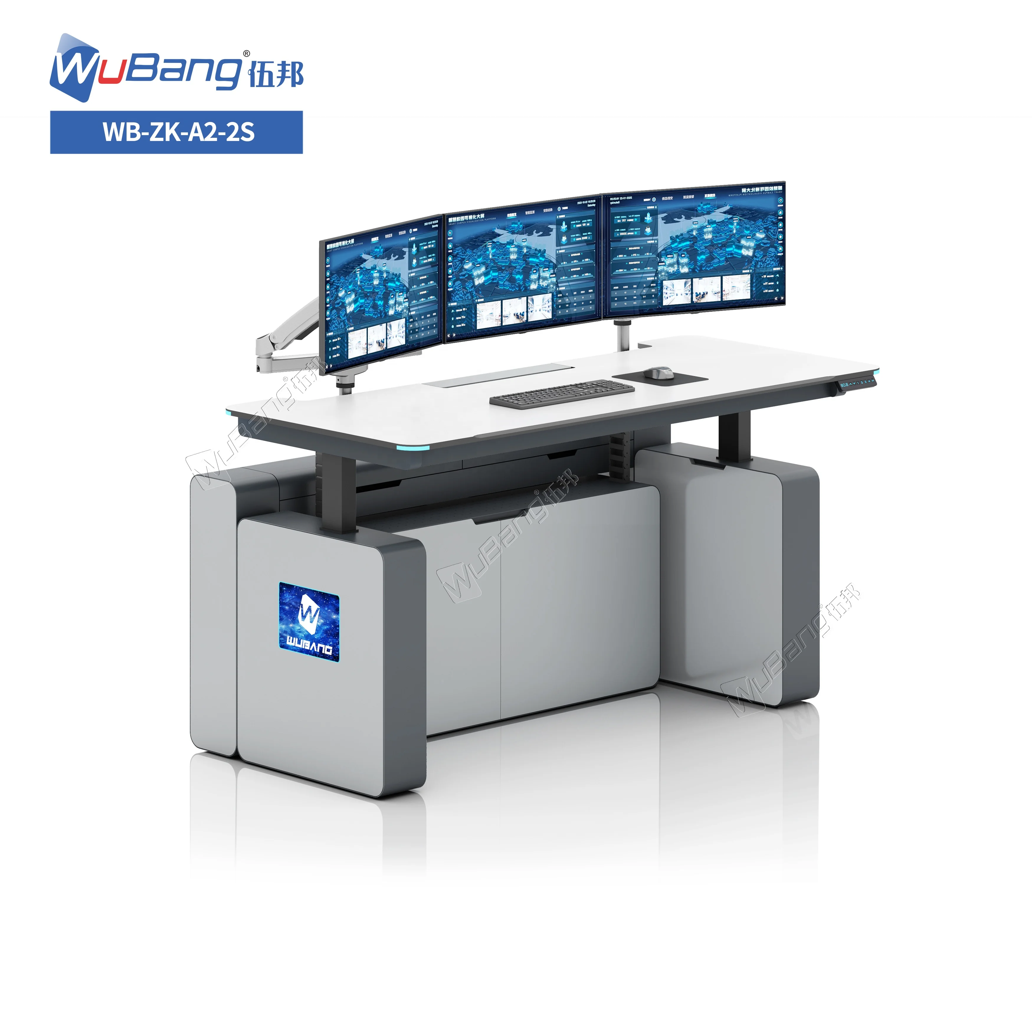 Straight Modular Structure Standing Console Trading room Financial Desk Control Room Console