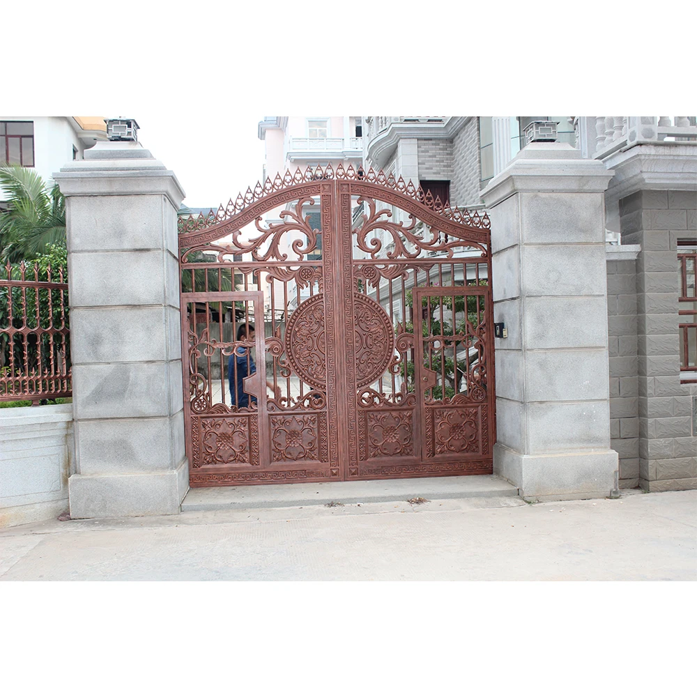 Indian House Main Gate Designs Galvanized Cast Aluminum Garden Gates Portail Aluminium Gates Driveway For Villa