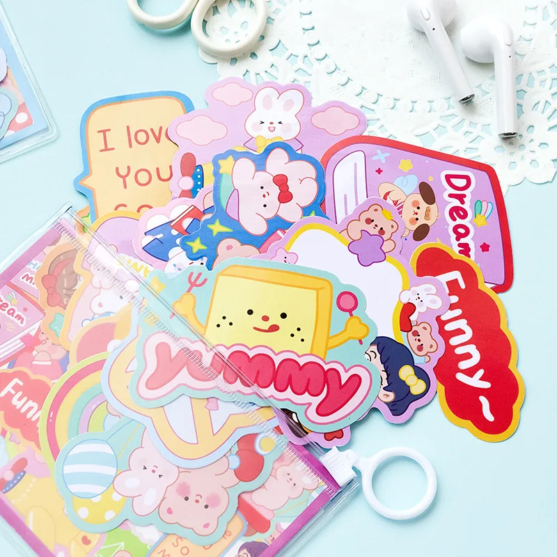 Creative cute milk ball bubble big sticker pack DIY decorative  material stickers 15 pieces