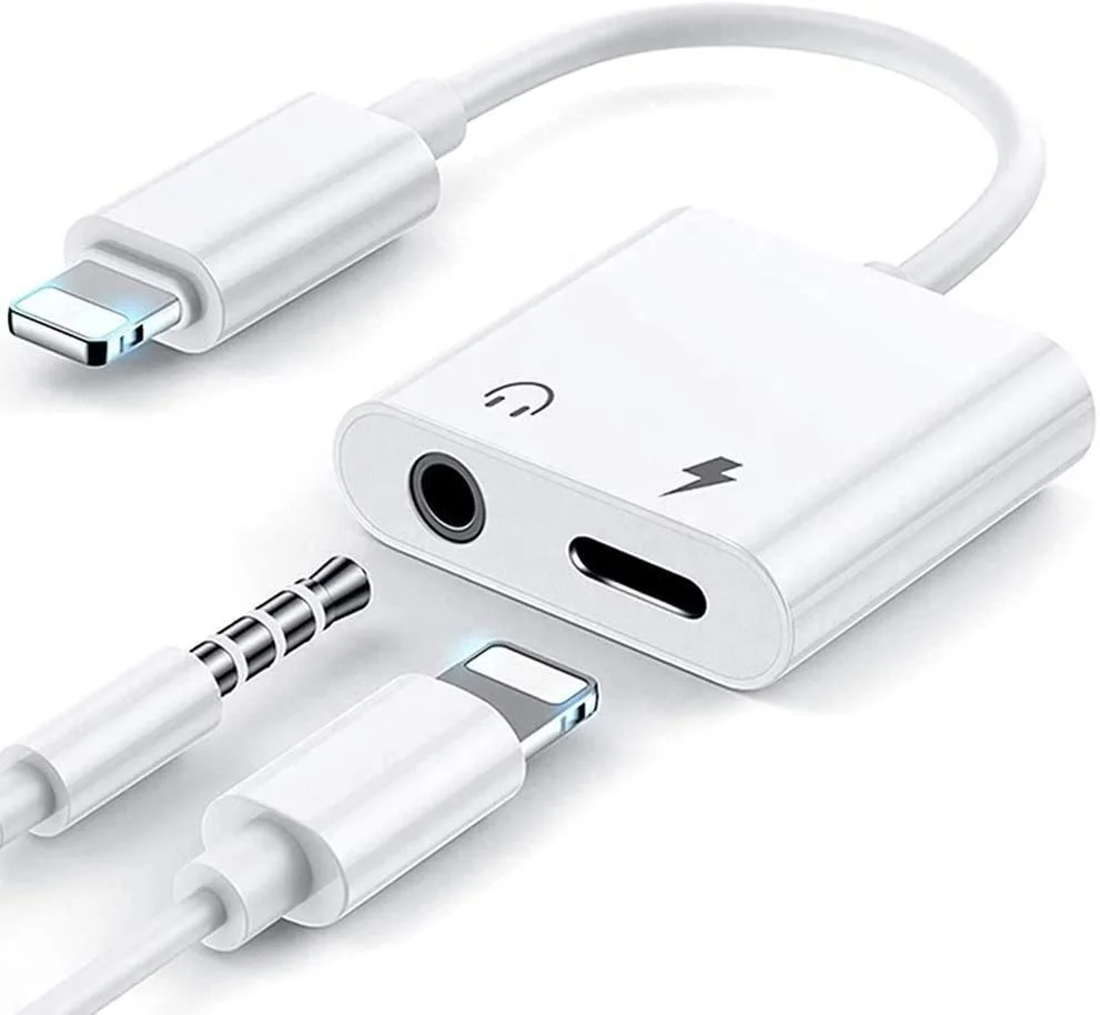3.5 mm Headphone Adapter 3.5mm Jack Stereo 2 in 1 Charging Cable Audio Adapter Earphone Audio splitter for iPhone