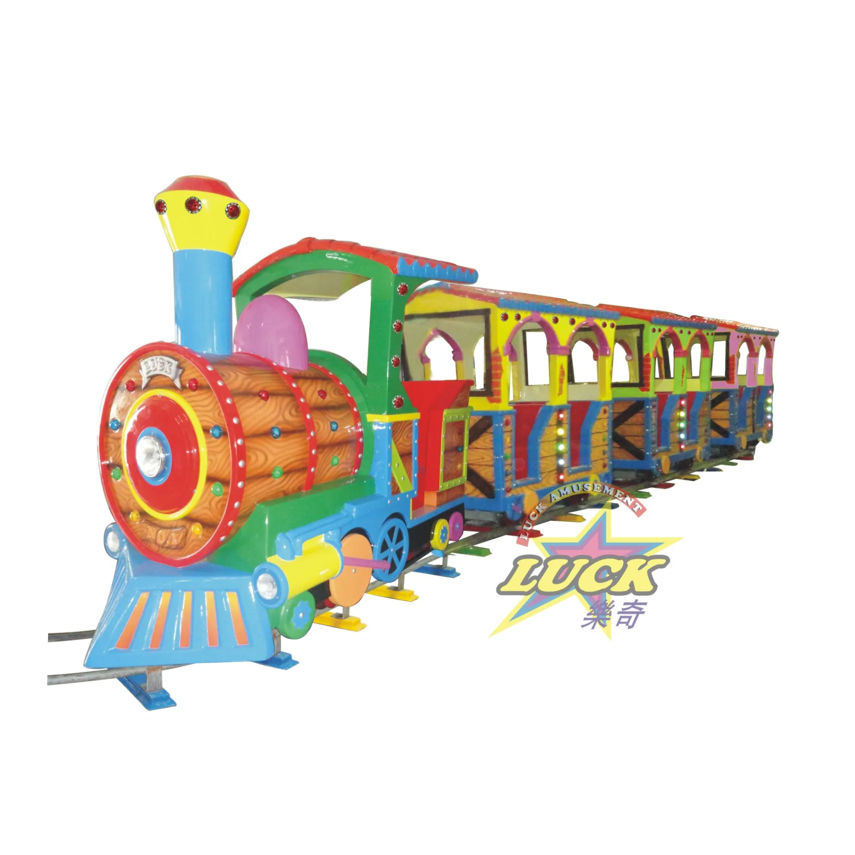 Modern Theme Park Garden Kids Rides Kids Tourist Track Electric Motor Train