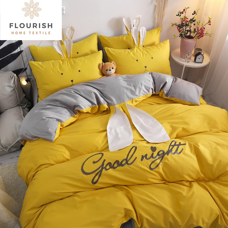 Flourish Oem/Odm King Size 100% Cotton Bedsheet Bedding Set Luxury cadar Juegos Sabanas De Cama Drap De Lit For Home Wholesale