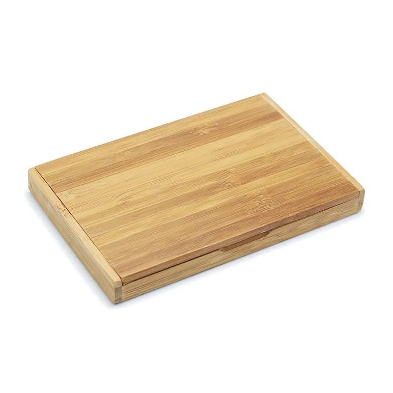 Natural Bamboo Wood Business Name Card Box Wallet Stand Desktop Organizer Creative Wooden Card Case Decoration Wood Card Holder