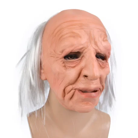 Old Man Mask Halloween Cosplay Party Realistic Full Face Masks Headgear