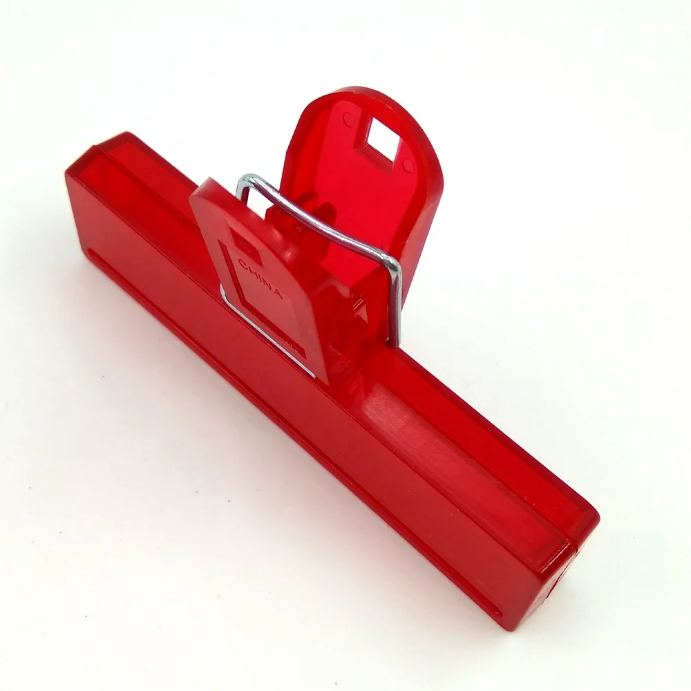 Advertising 4 inch t shape food snack bag sealing clip 10cm plastic file binder clips chip clips
