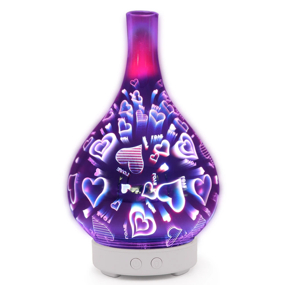 Glass Crystal Ultrasonic Aromatherapy Oils Diffuser 100ml Electric Vase Shape Aroma Diffuser