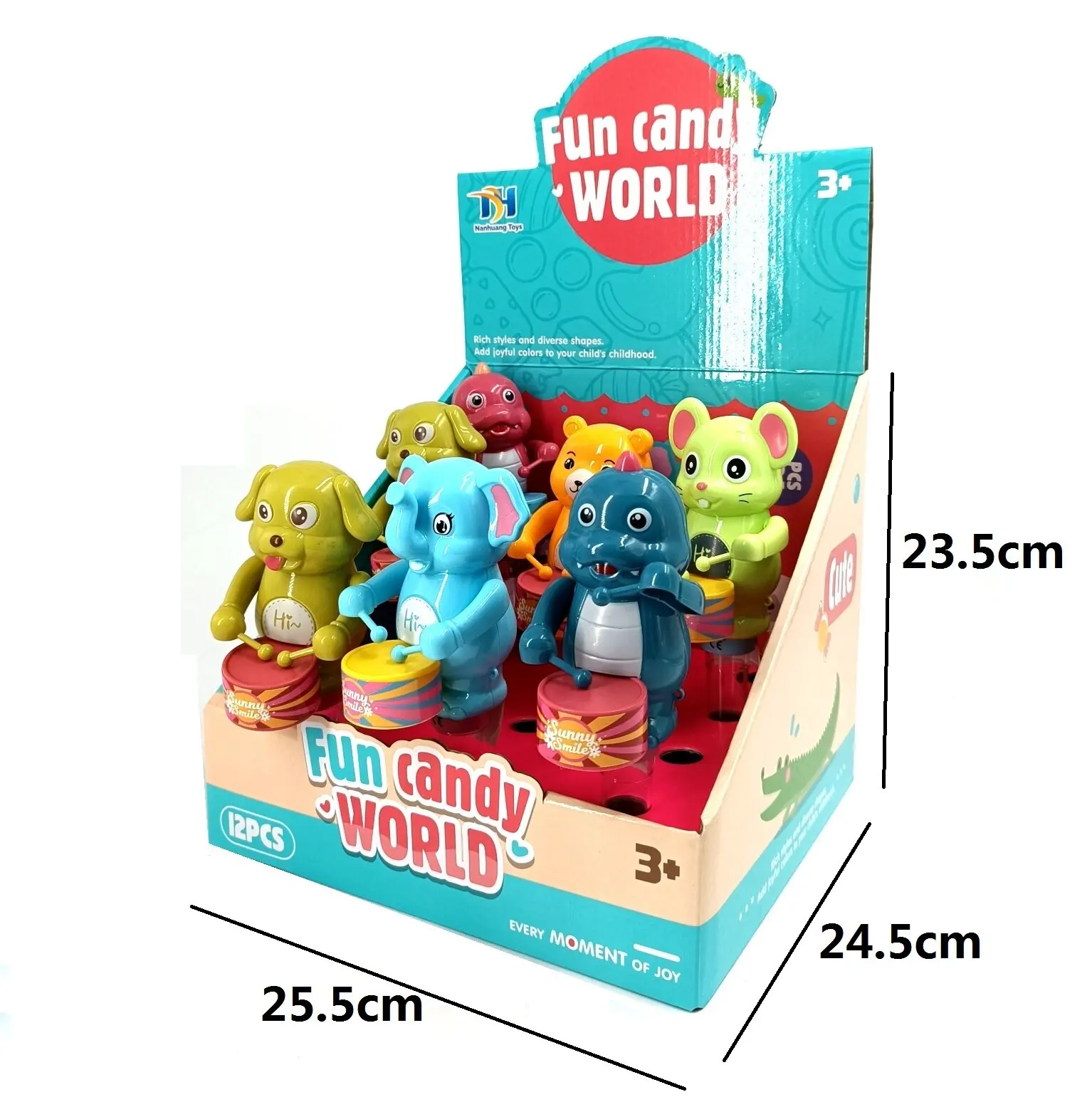 Girls cute double windmill funny empty tube candy toys plastic candy toy for crispy jelly bean