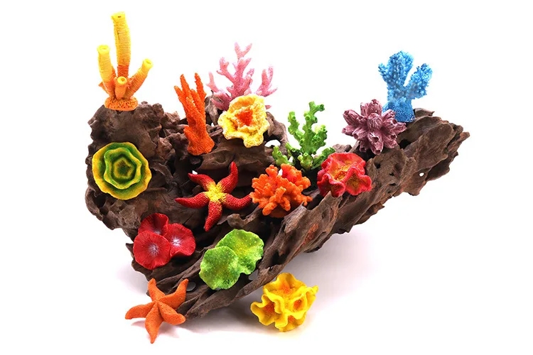 Underwater world micro-landscape simulation resin coral crafts are used for aquatic scenery and fish tank landscaping decoration