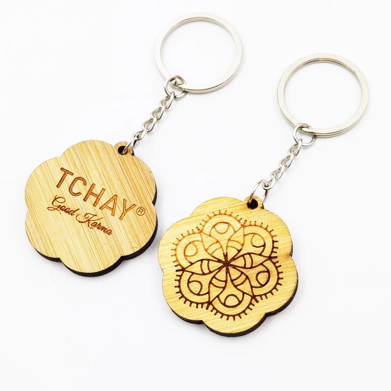 Китайский производитель, изготовленный на заказ, принтер с именем, лазерная резка, модные миниатюрные сублимационные пустые деревянные брелоки