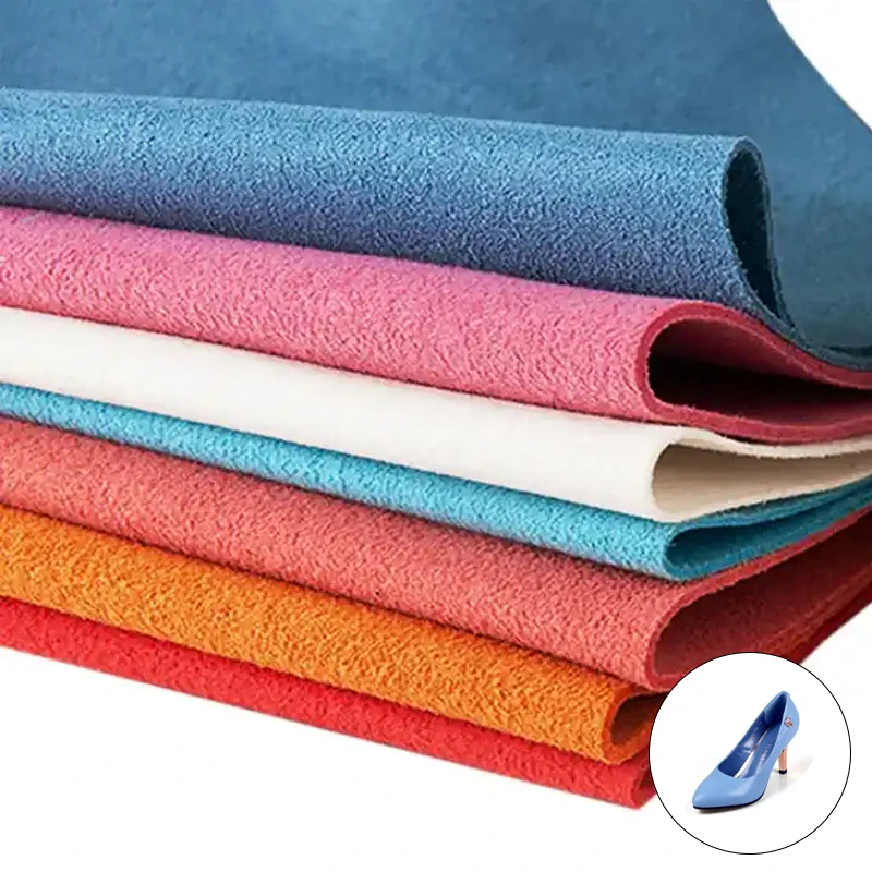 Microfiber suede 100% pu leather material microfiber suede leather stock for shoes bags car