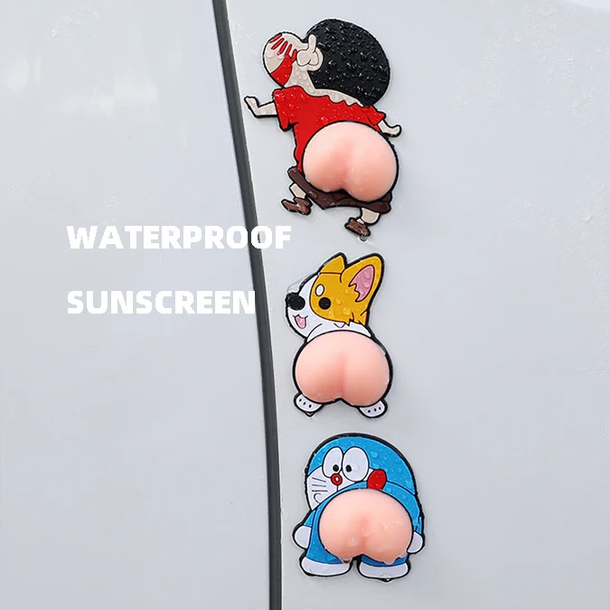 Car Door Handle Sticker Cartoon Anti-Scratches Protective Protection Car Phone Handle Protector Wall 3d Silicone Sticker