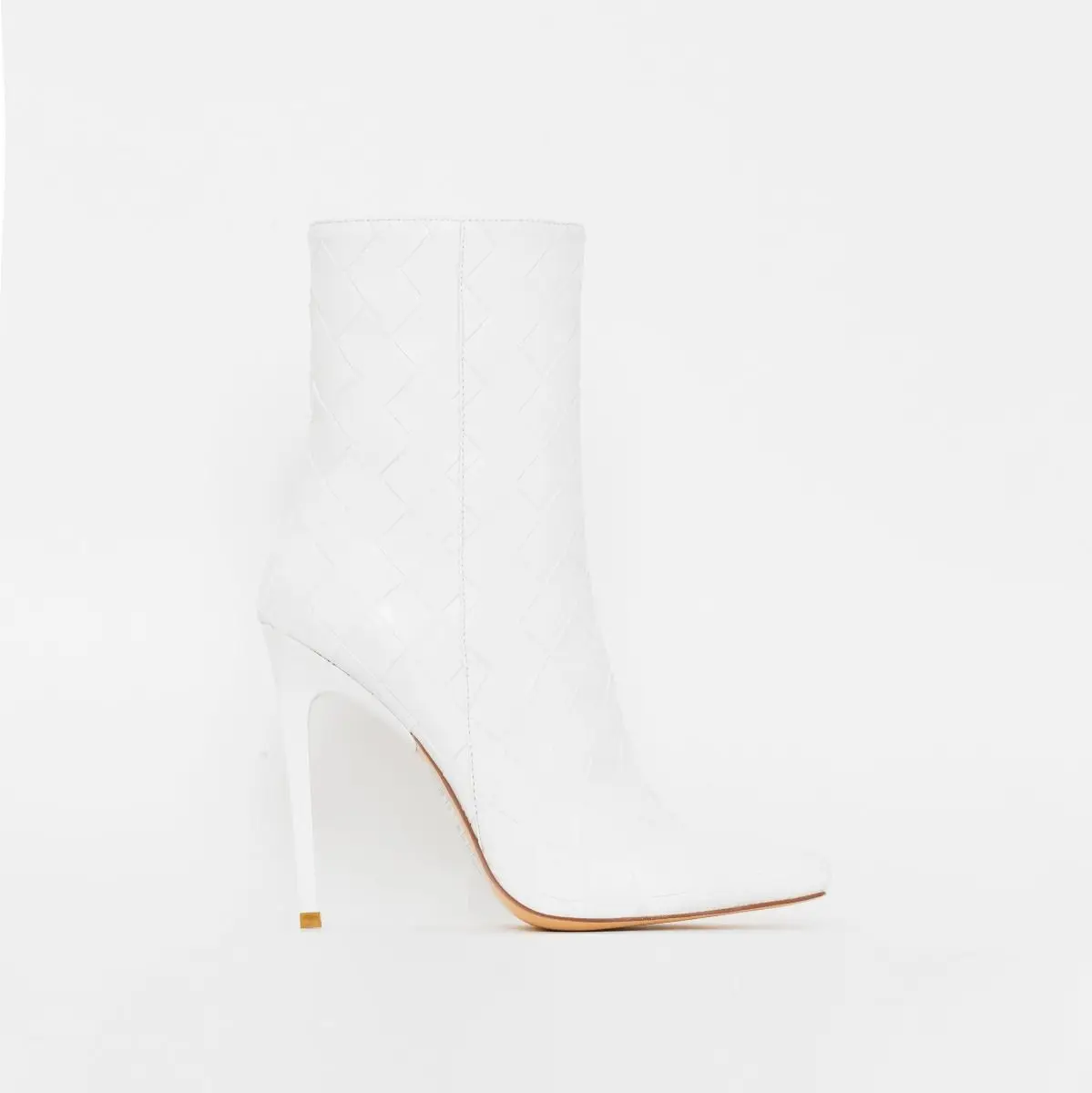 JB005 Fashion Women Woven Stiletto Ankle Boots