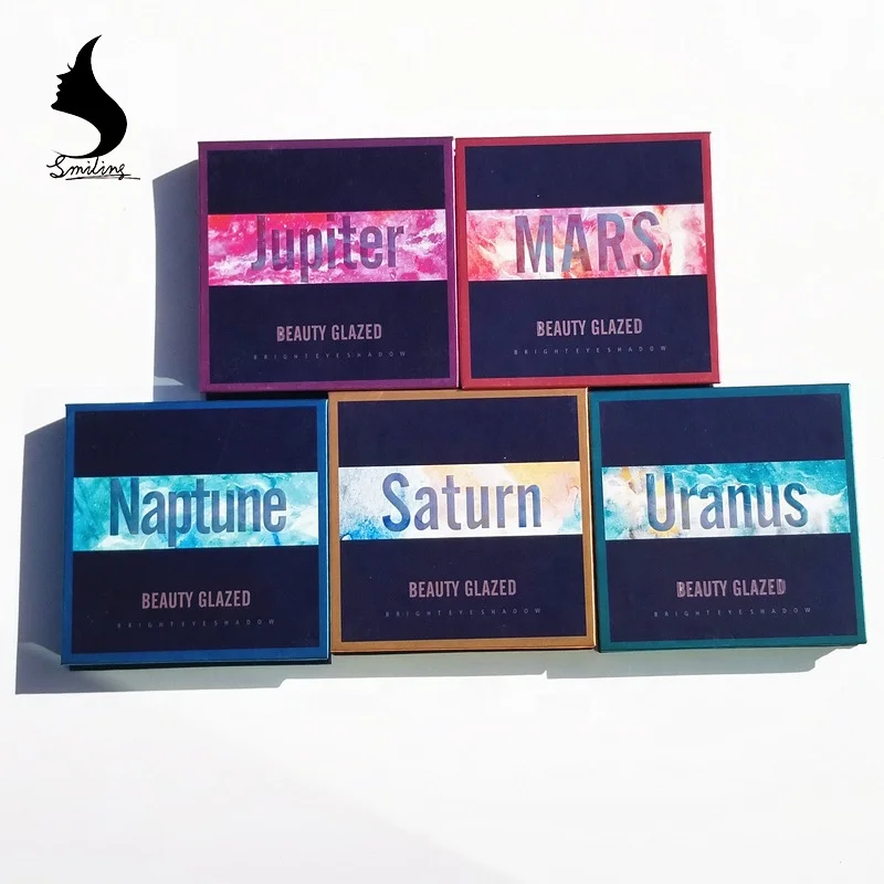 Beauty Glazed 9 Colors Blue Yellow Shimmer Party Romantic Color Eye Makeup Orange Color Piggment Eyeshadow