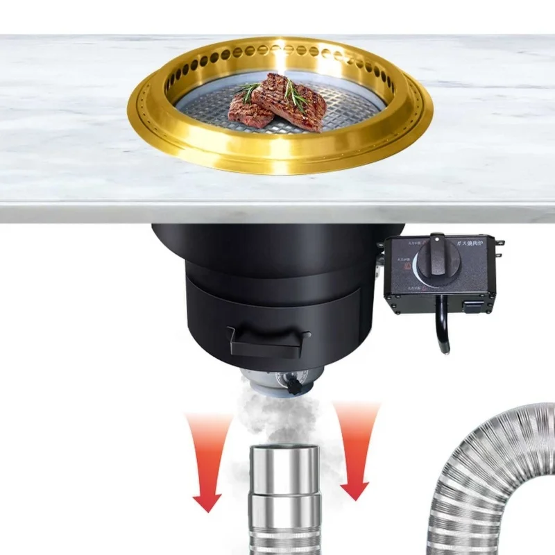 modi commercial smokeless built in japanese korean infrared tabletop gas bbq barbeque grill stove for restaurant