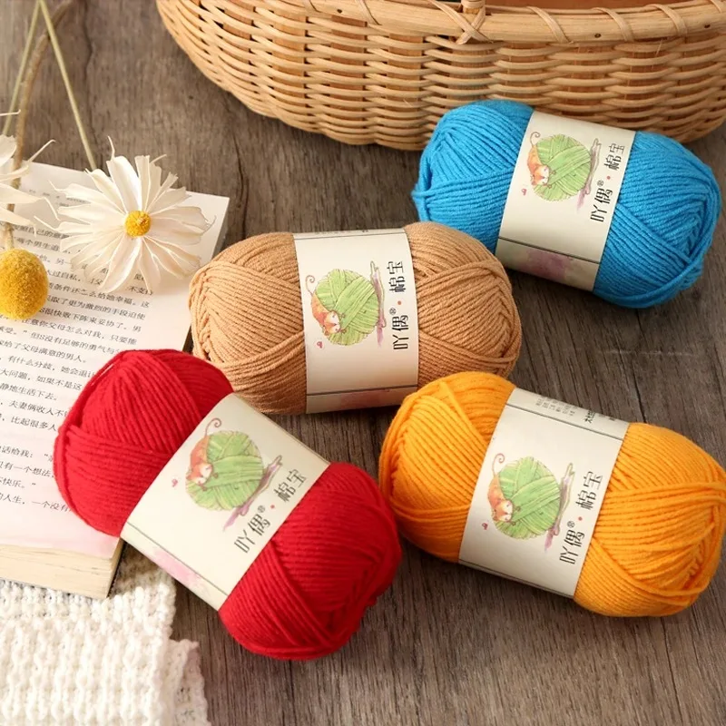 4ply  Cotton Yarns for Hand Knitting Multi 80 Colors Middle Thickness 40 Grams Baby Yarns Thread Wholesale Factory Price