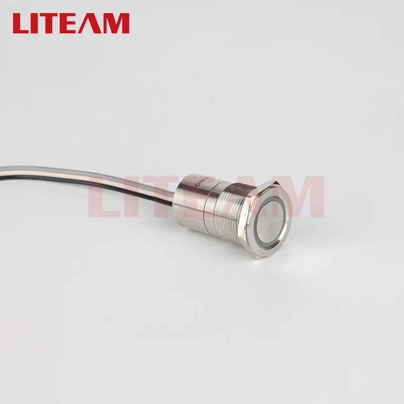 16mm 19MM 22MM Touch Button Switch With Wire Waterproof Metal Push Button Switch Stainless Steel Metal Piezo Switch IP68 NO NC