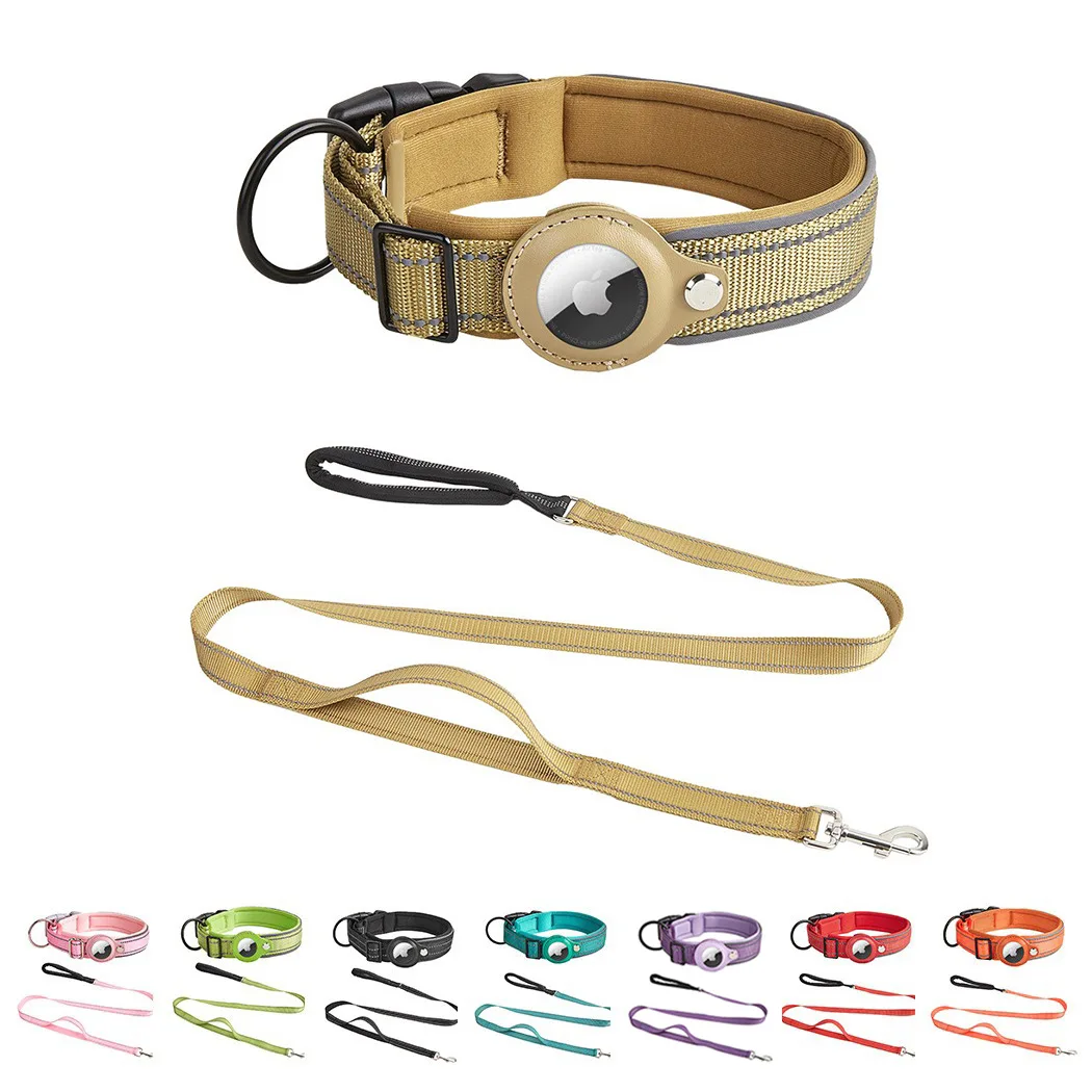 Nylon Pet Collar Anti-lost Comfortable Dog Collar Air Tag Holder Gps Dog Cat Collar